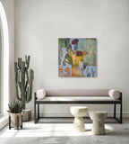 Vases on table (80x80cm)