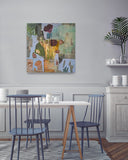 Vases on table (80x80cm)