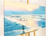 Sea of happiness (120x60cm) - Danish Gallery - Moderne, abstrakte malerier. Online galleri med original, unik kunst til din bolig. 