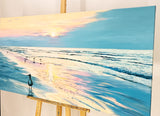 Sea of happiness (120x60cm) - Danish Gallery - Moderne, abstrakte malerier. Online galleri med original, unik kunst til din bolig. 