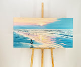 Sea of happiness (120x60cm) - Danish Gallery - Moderne, abstrakte malerier. Online galleri med original, unik kunst til din bolig. 