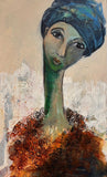 Silje (50x80cm) - Danish Gallery - Moderne, abstrakte malerier. Online galleri med original, unik kunst til din bolig. 