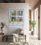 Window with vases (80x90cm)