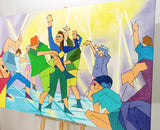 Dance (150x100cm) - Danish Gallery - Moderne, abstrakte malerier. Online galleri med original, unik kunst til din bolig. 