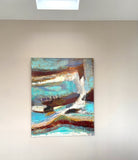 Swan Song (120x150cm) - Danish Gallery - Moderne, abstrakte malerier. Online galleri med original, unik kunst til din bolig. 