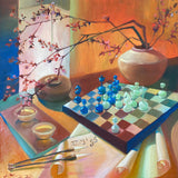 Sakura (80x80cm) - Danish Gallery - Moderne, abstrakte malerier. Online galleri med original, unik kunst til din bolig. 