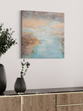 Turquoise Morning II (60x60cm) - Danish Gallery - Moderne, abstrakte malerier. Online galleri med original, unik kunst til din bolig. 