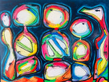 Blue Symphony (100x80cm) - Danish Gallery - Moderne, abstrakte malerier. Online galleri med original, unik kunst til din bolig. 