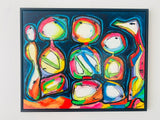 Blue Symphony (100x80cm) - Danish Gallery - Moderne, abstrakte malerier. Online galleri med original, unik kunst til din bolig. 