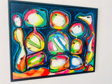 Blue Symphony (100x80cm) - Danish Gallery - Moderne, abstrakte malerier. Online galleri med original, unik kunst til din bolig. 