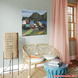 The village on the outskirts (60x60cm)