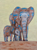 Elephants  (60x80cm) - Danish Gallery - Moderne, abstrakte malerier. Online galleri med original, unik kunst til din bolig. 