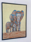 Elephants  (60x80cm) - Danish Gallery - Moderne, abstrakte malerier. Online galleri med original, unik kunst til din bolig. 