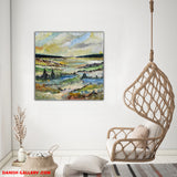 Landscape composition no. 2522 (80x80cm) - Danish Gallery - Moderne, abstrakte malerier. Online galleri med original, unik kunst til din bolig. 