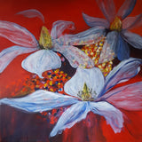 Big daisies (100x100cm) - Danish Gallery - Moderne, abstrakte malerier. Online galleri med original, unik kunst til din bolig. 